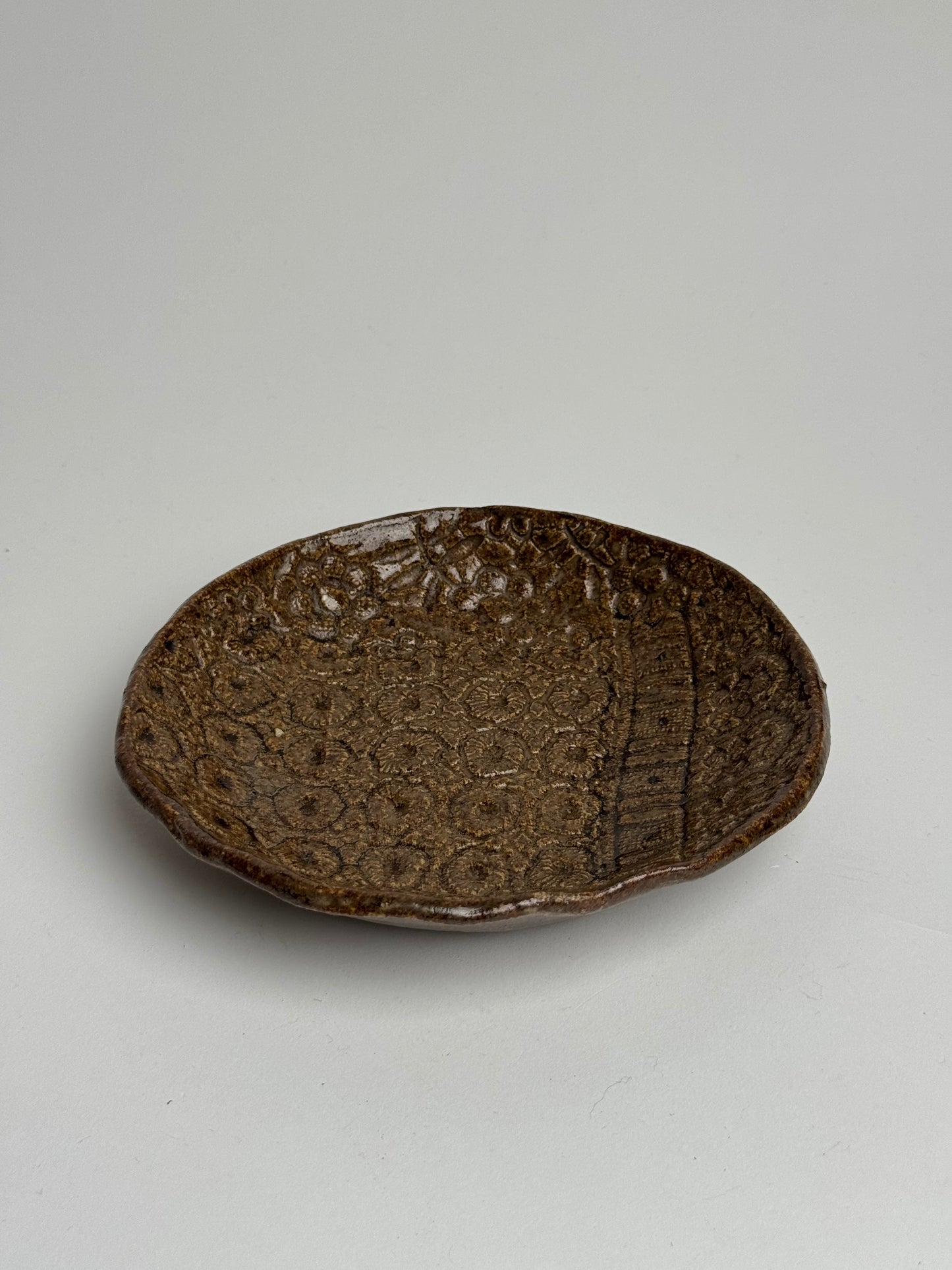 Glazed Pattern Stoneware Dish