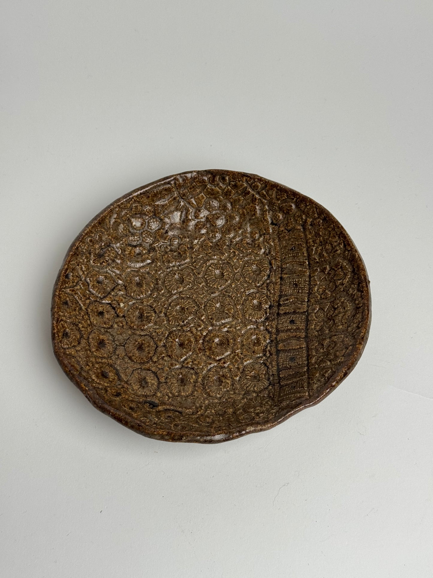 Glazed Pattern Stoneware Dish