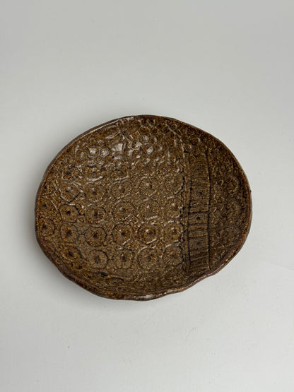 Glazed Pattern Stoneware Dish