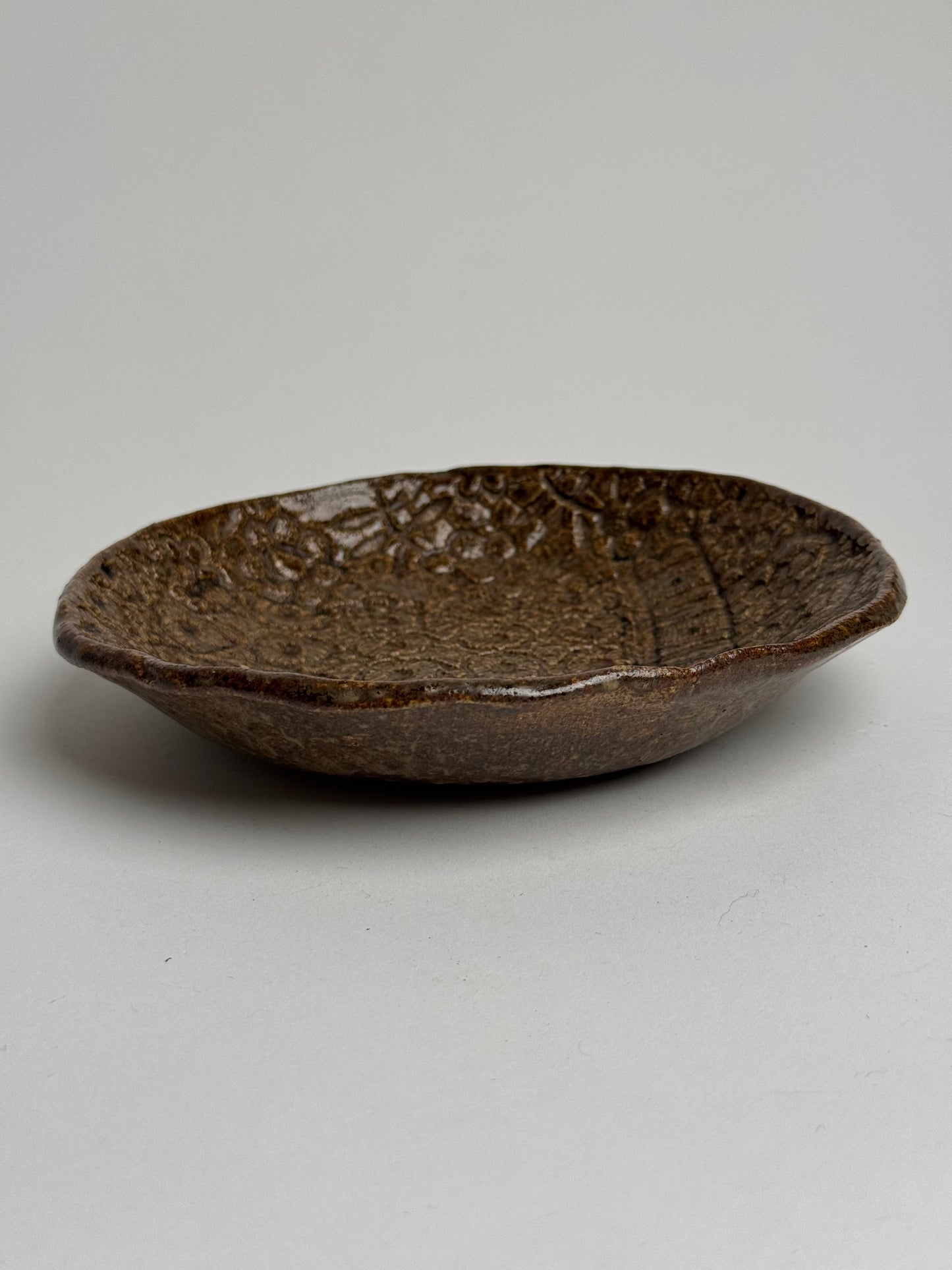 Glazed Pattern Stoneware Dish