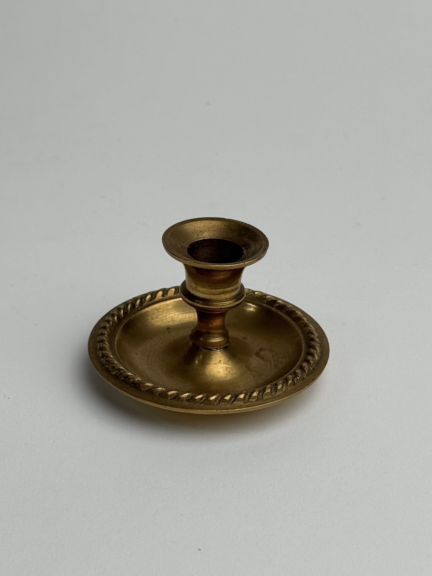 Small Vintage Brass Gold Candle Holder