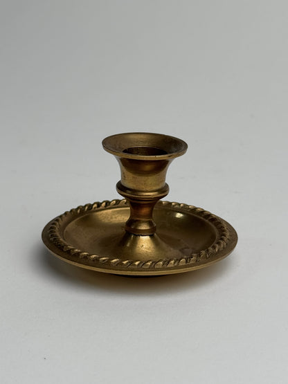 Small Vintage Brass Gold Candle Holder