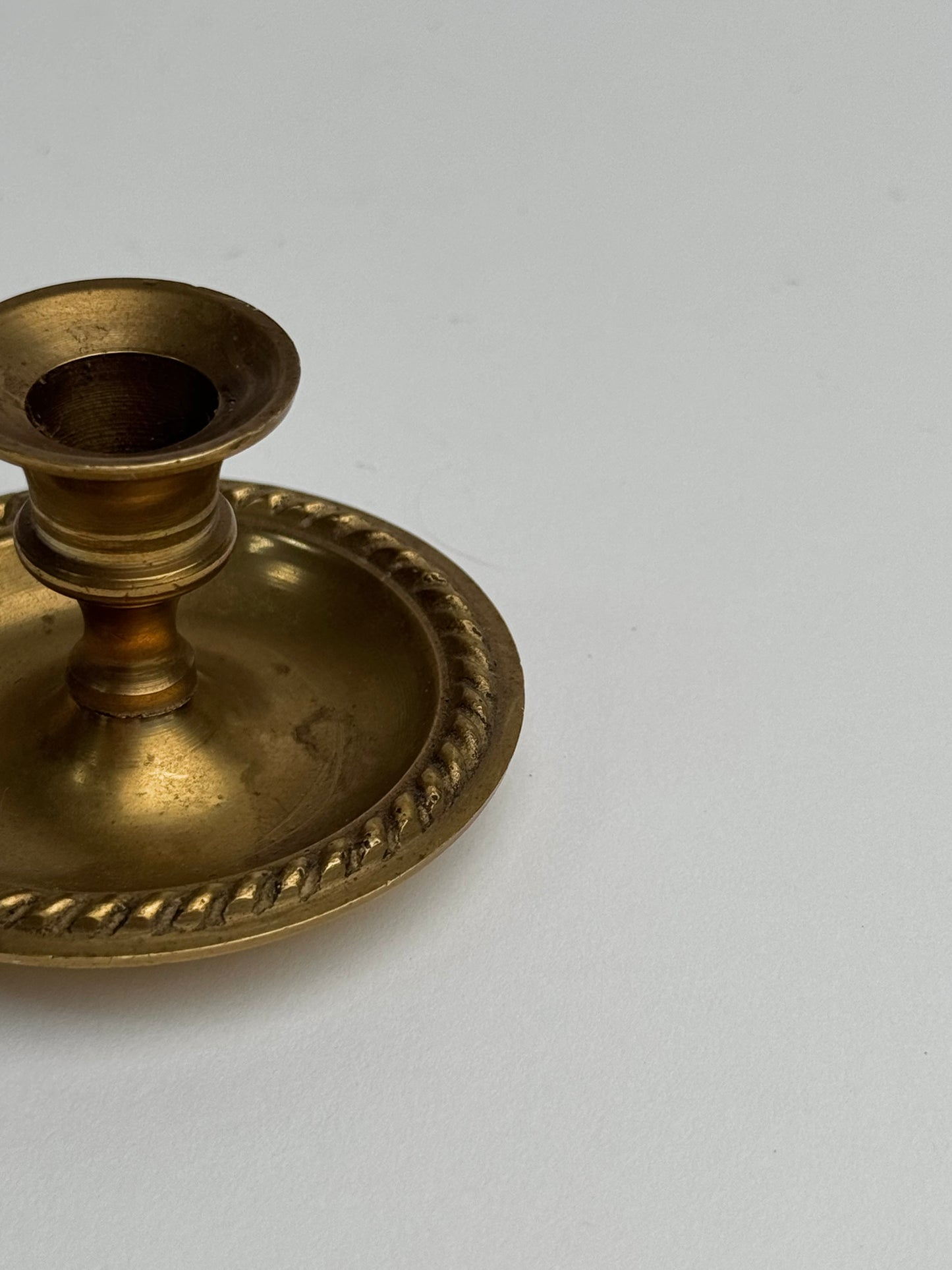 Small Vintage Brass Gold Candle Holder