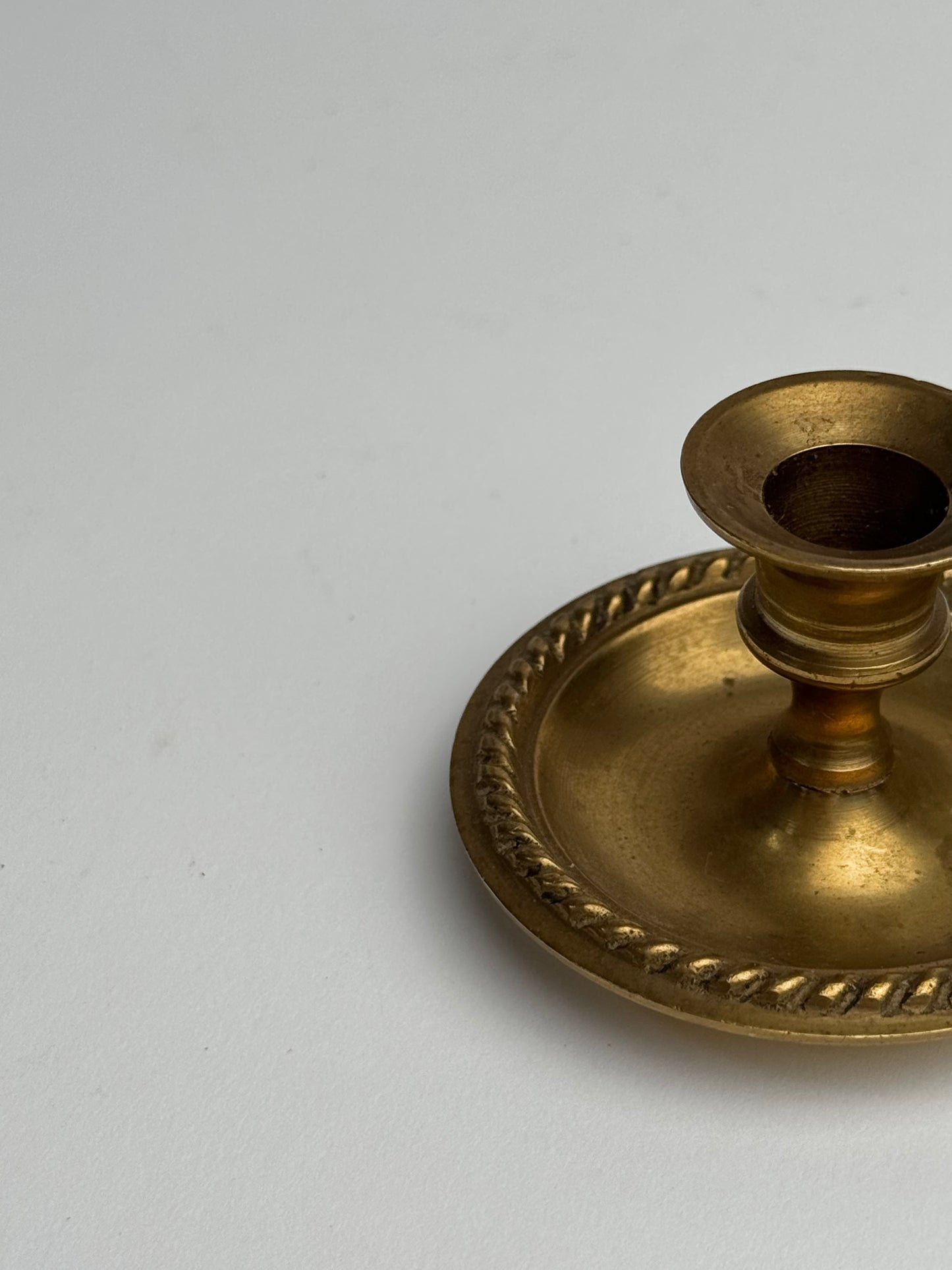 Small Vintage Brass Gold Candle Holder