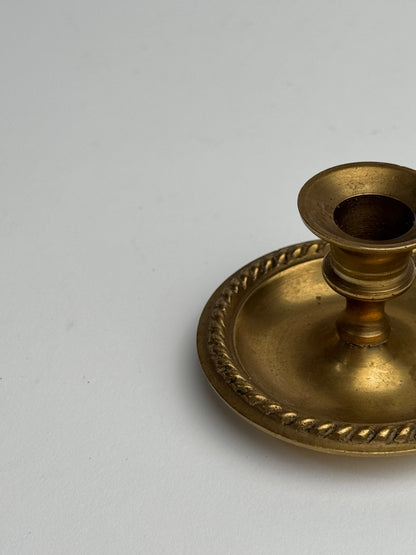 Small Vintage Brass Gold Candle Holder