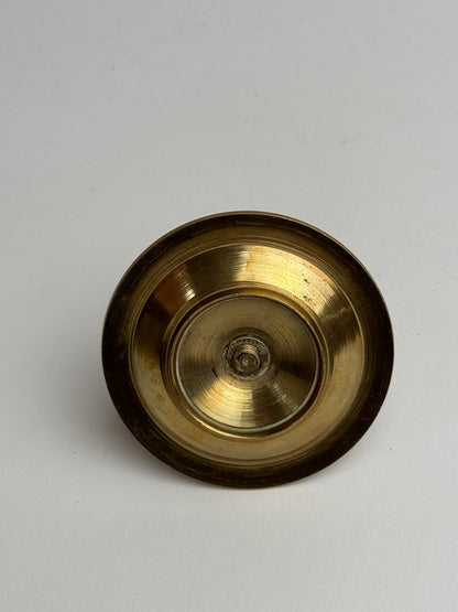 Small Vintage Brass Gold Candle Holder