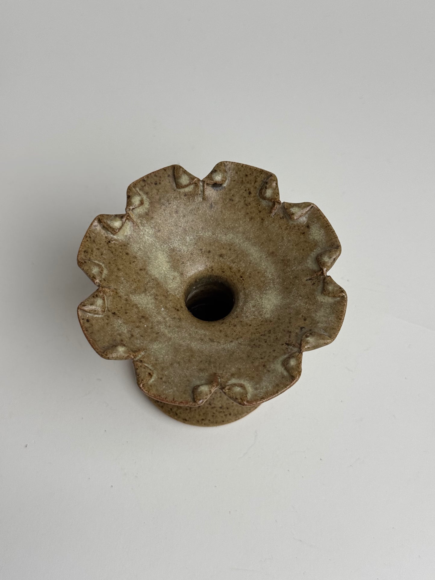 Studio Pottery Petal Candle Holder