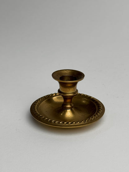 Small Vintage Brass Gold Candle Holder