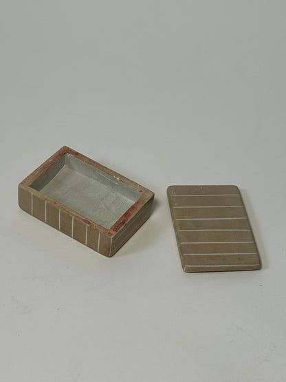 Striped Stone Lidded Box