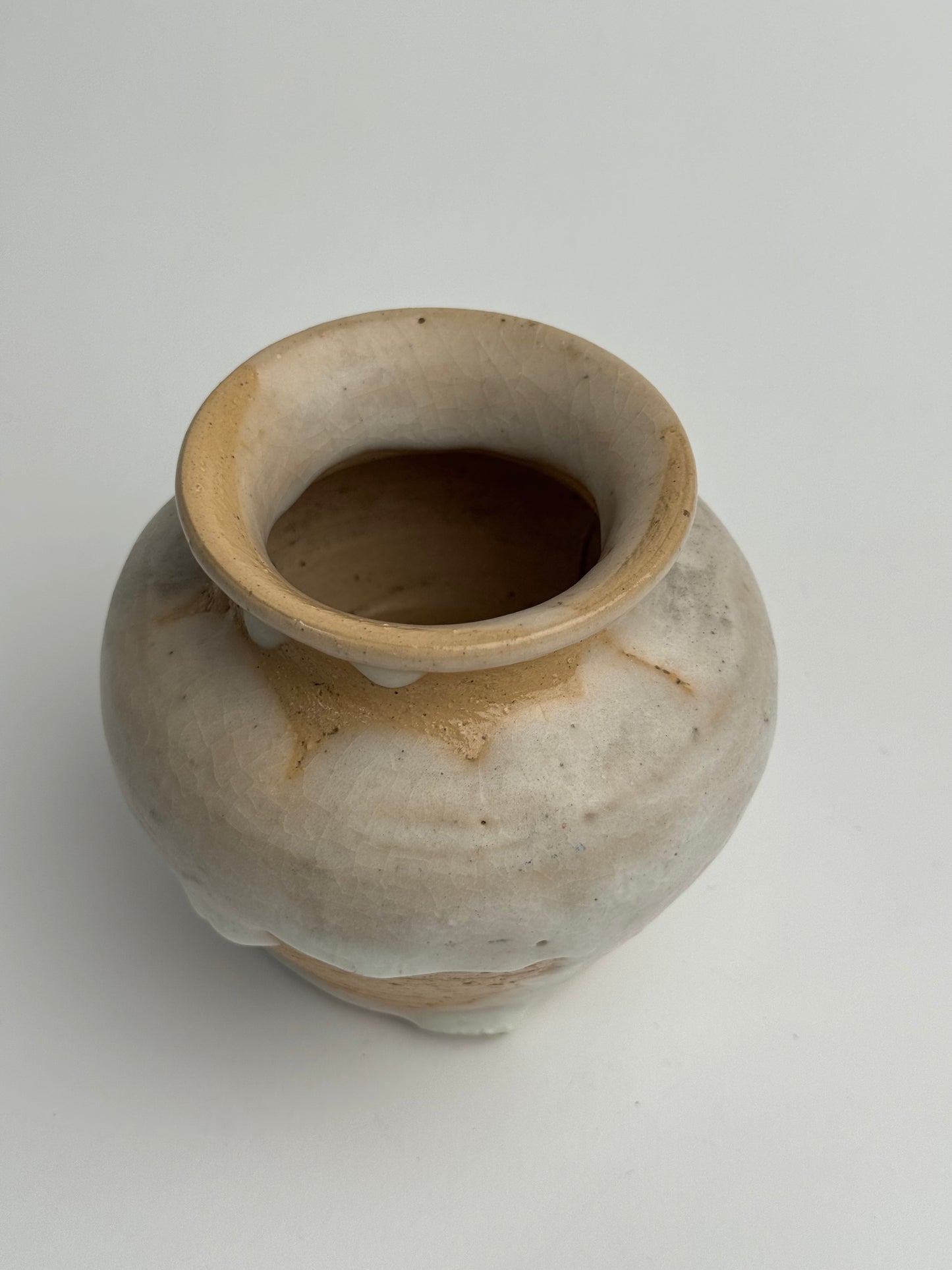 Neutral Drip Glaze Vase