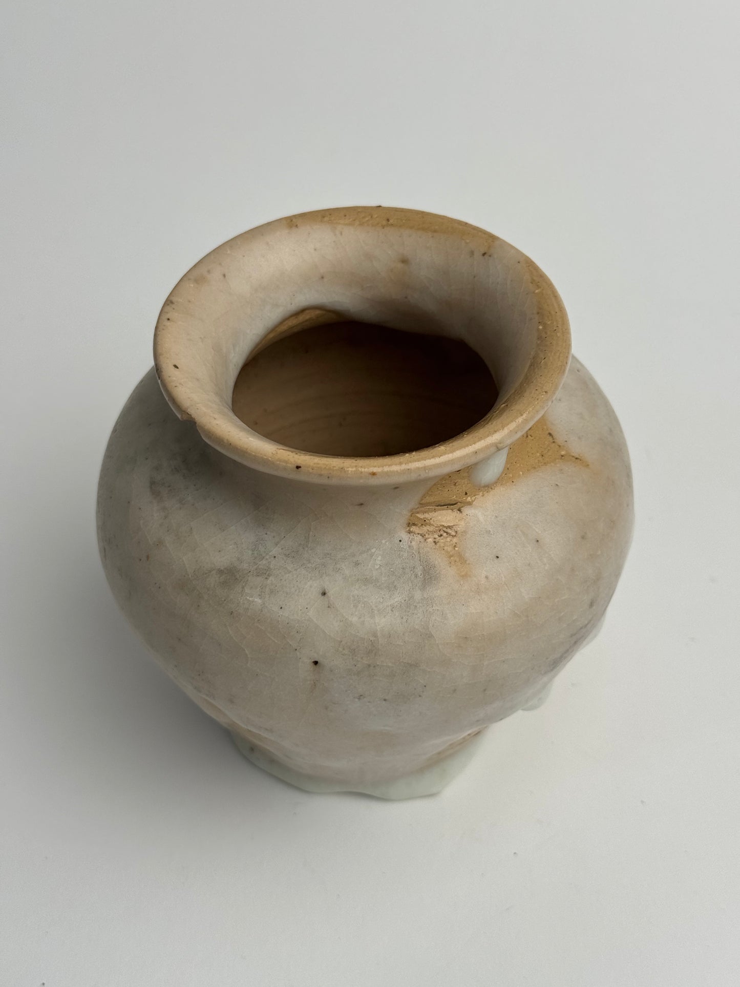 Neutral Drip Glaze Vase