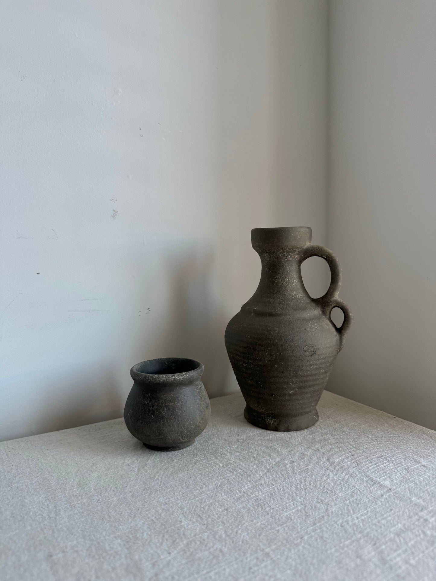 EARTH  | double handle earthy brown pitcher