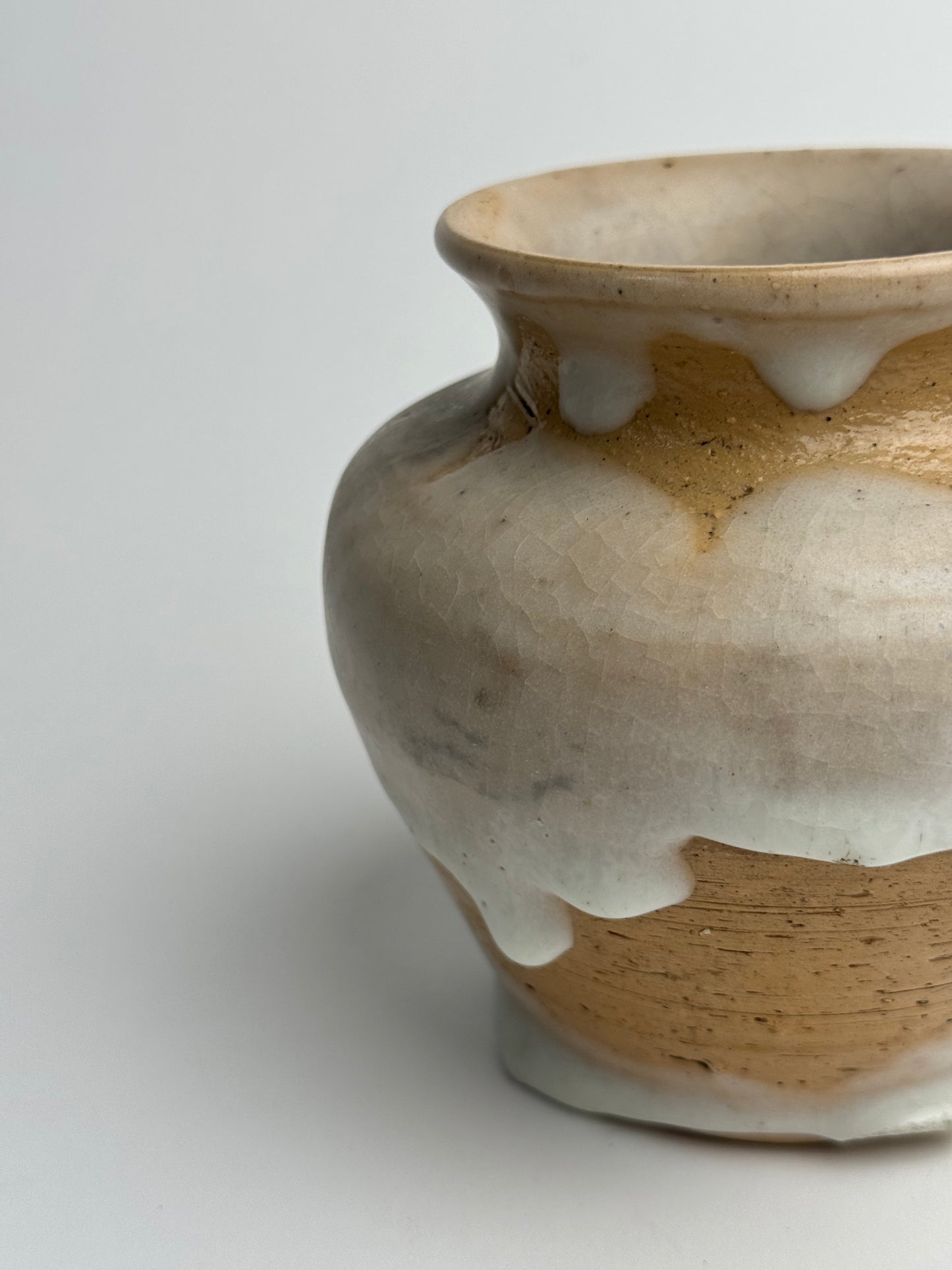 Neutral Drip Glaze Vase