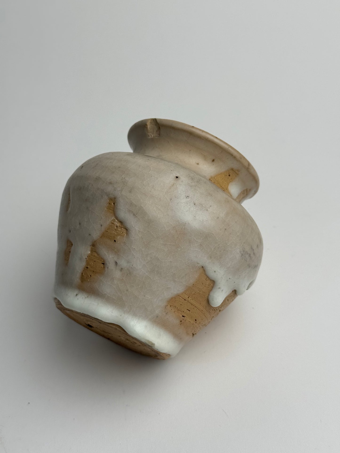 Neutral Drip Glaze Vase