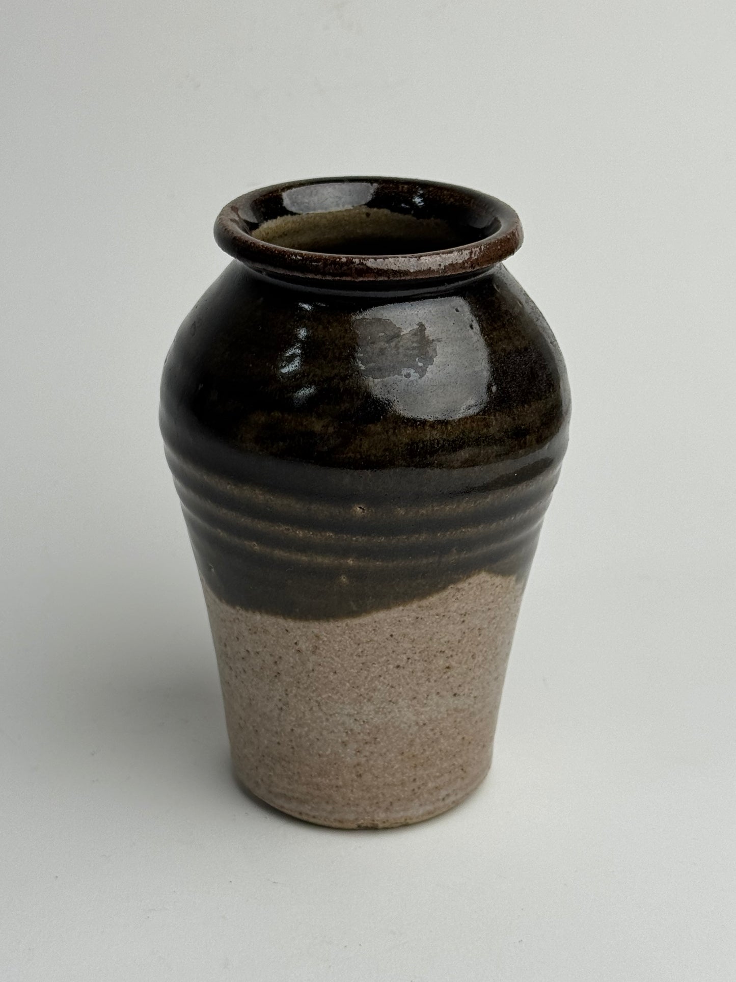 Half Glazed Vintage Pot