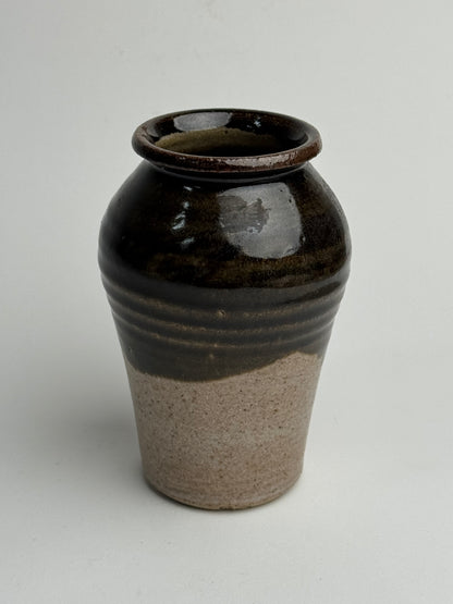 Half Glazed Vintage Pot