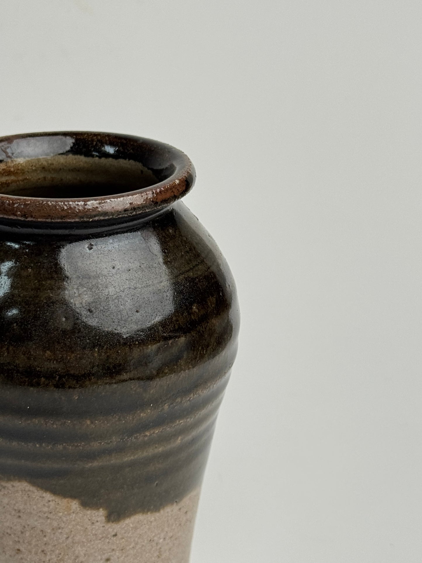 Half Glazed Vintage Pot