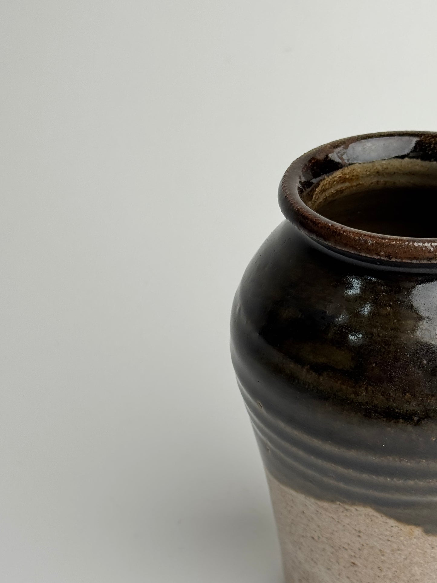 Half Glazed Vintage Pot