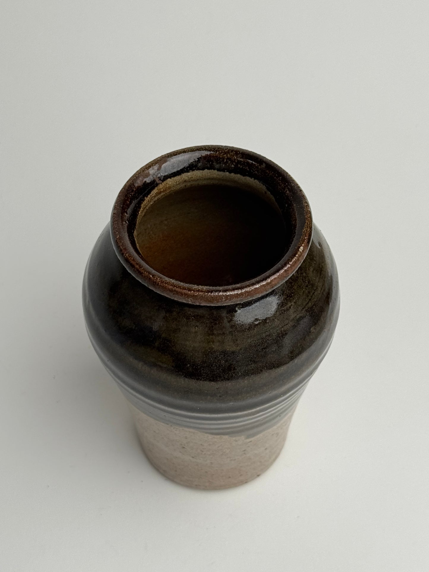 Half Glazed Vintage Pot