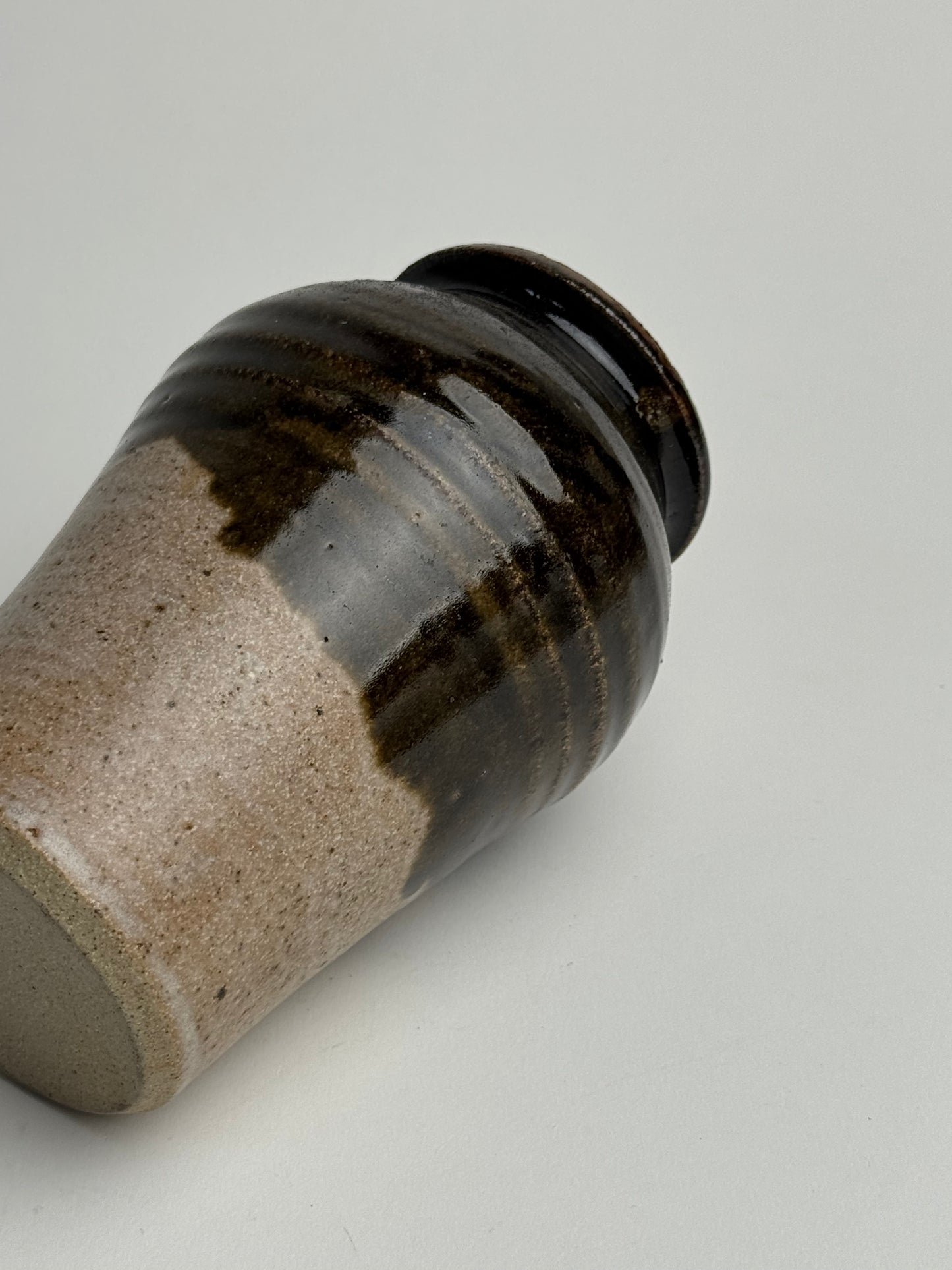 Half Glazed Vintage Pot