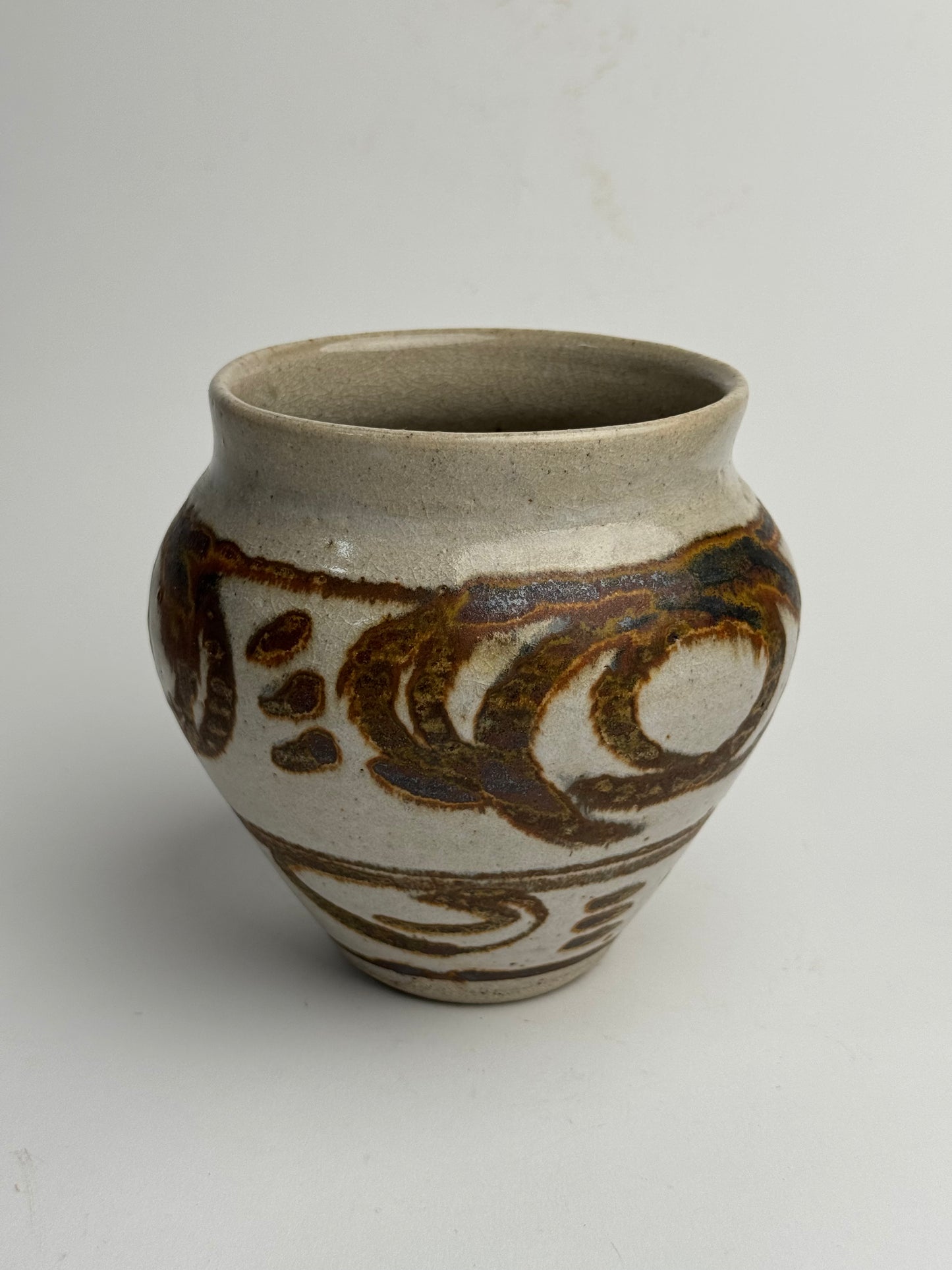 Warm Brown Pattern Tapered Pot