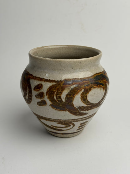 Warm Brown Pattern Tapered Pot