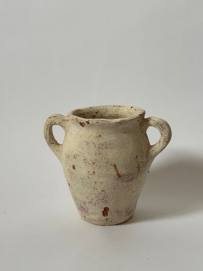 Twin Handled White-Washed Turkish Pot