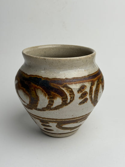 Warm Brown Pattern Tapered Pot