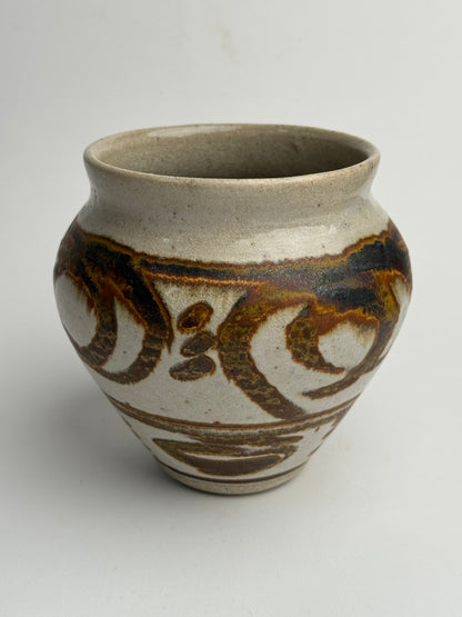 Warm Brown Pattern Tapered Pot