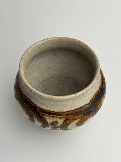Warm Brown Pattern Tapered Pot