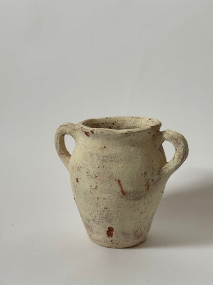 Twin Handled White-Washed Turkish Pot