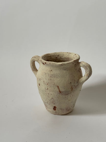 Twin Handled White-Washed Turkish Pot