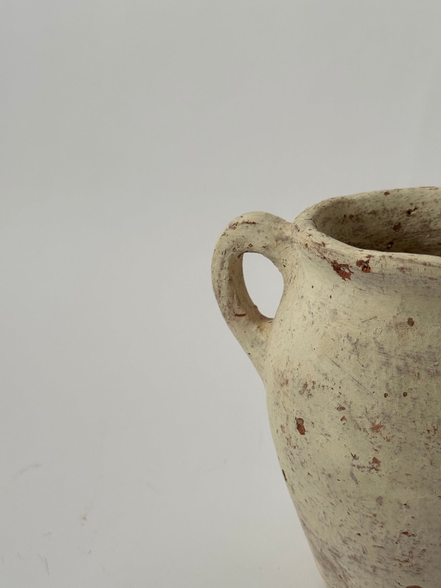 Twin Handled White-Washed Turkish Pot