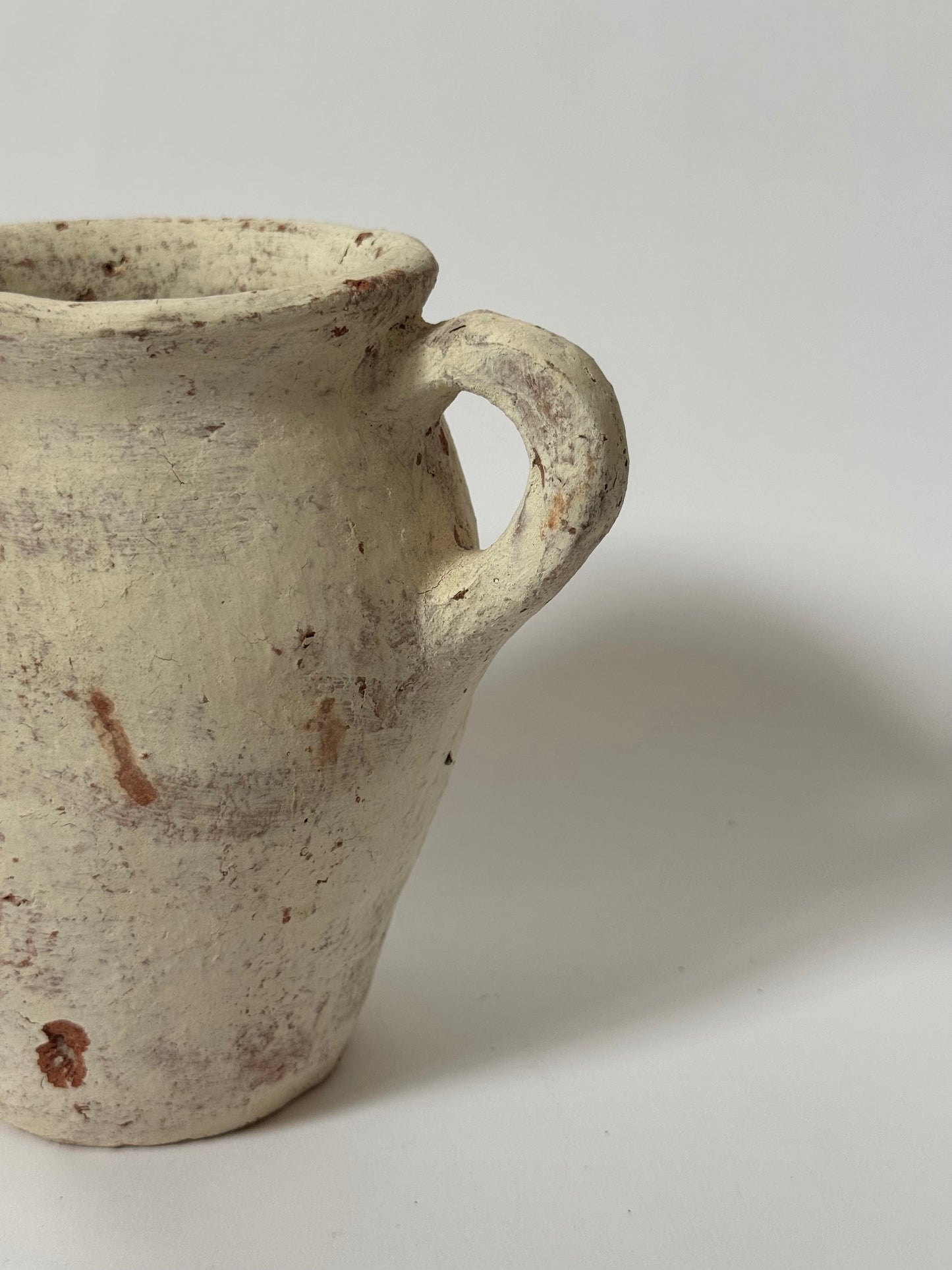 Twin Handled White-Washed Turkish Pot