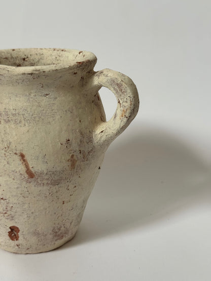 Twin Handled White-Washed Turkish Pot