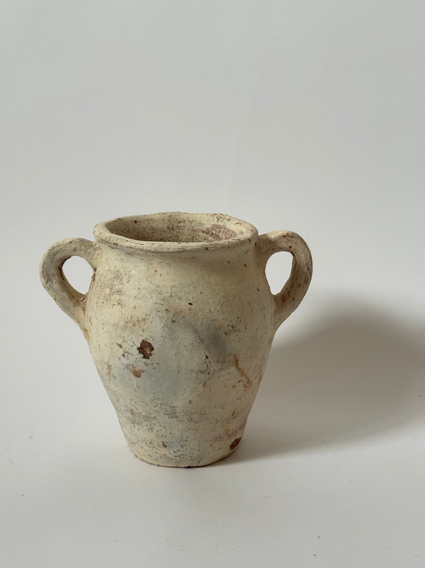 Twin Handled White-Washed Turkish Pot