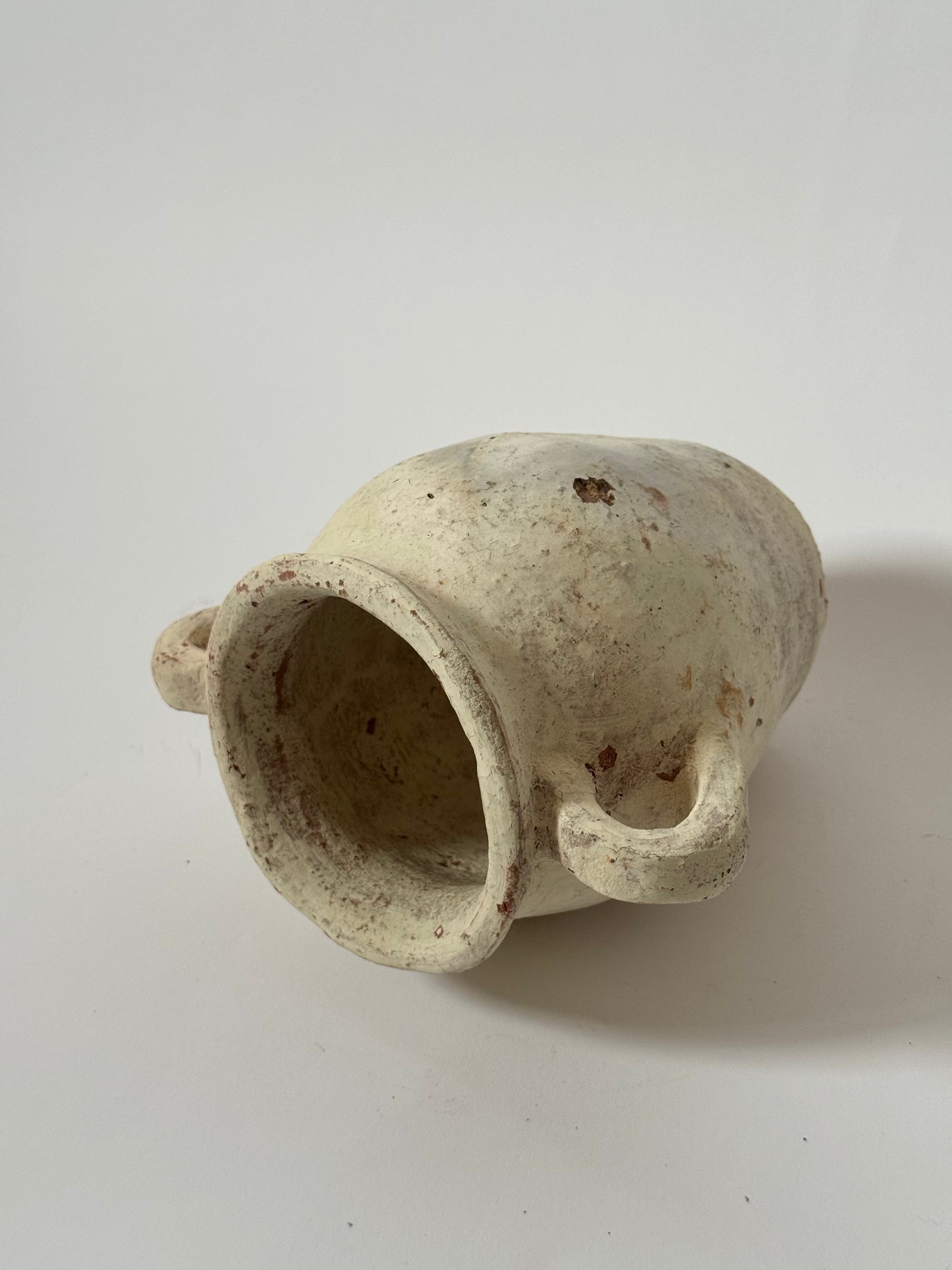Twin Handled White-Washed Turkish Pot