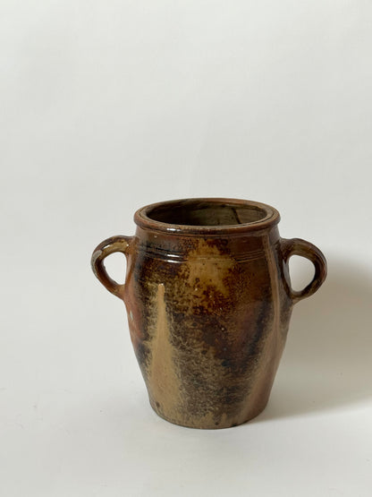 Glazed Twin Loop Handled French Pot