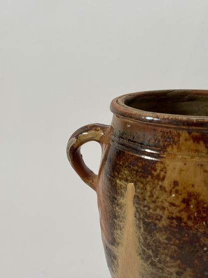 Glazed Twin Loop Handled French Pot