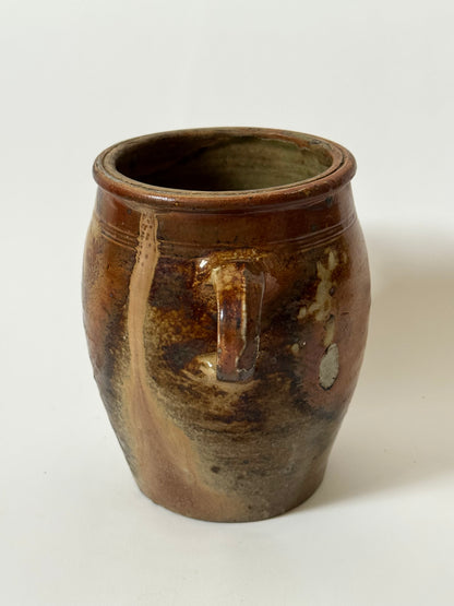Glazed Twin Loop Handled French Pot