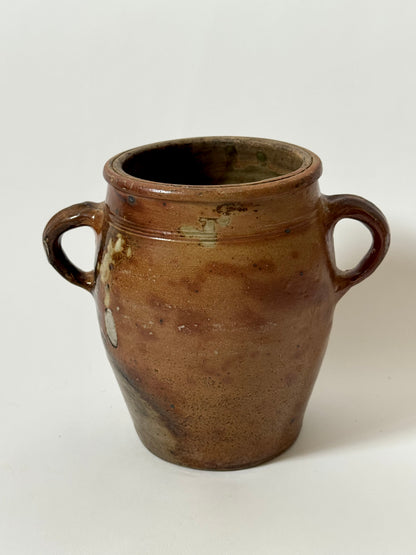 Glazed Twin Loop Handled French Pot