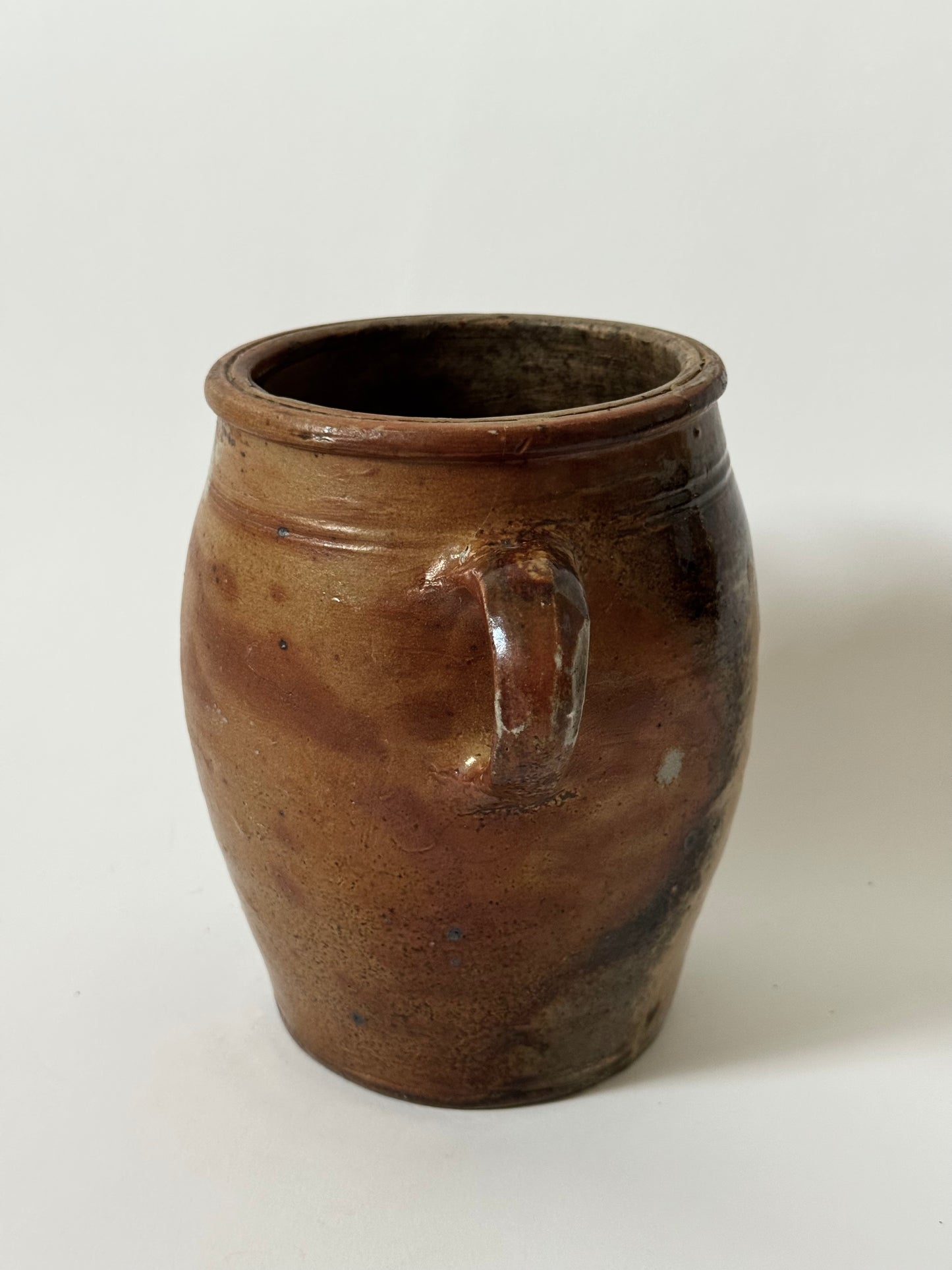 Glazed Twin Loop Handled French Pot