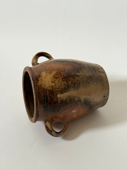 Glazed Twin Loop Handled French Pot