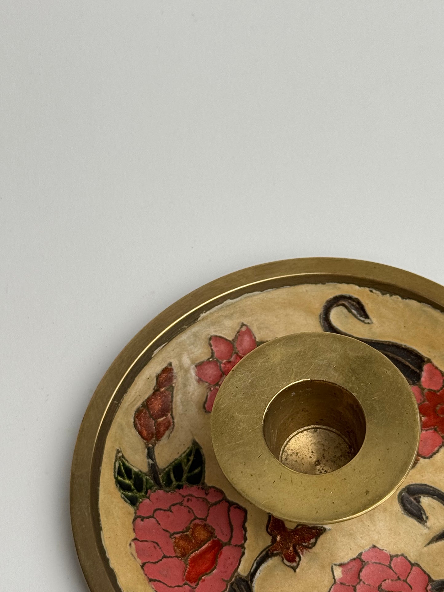 Vintage Brass Floral Candle Holder