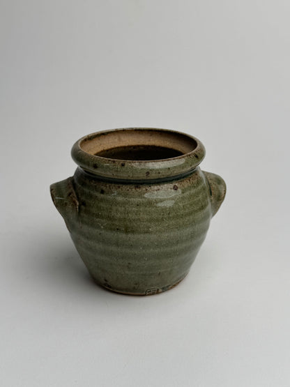 Small Sage Green Lidded Confit Pot