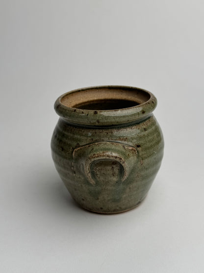 Small Sage Green Lidded Confit Pot