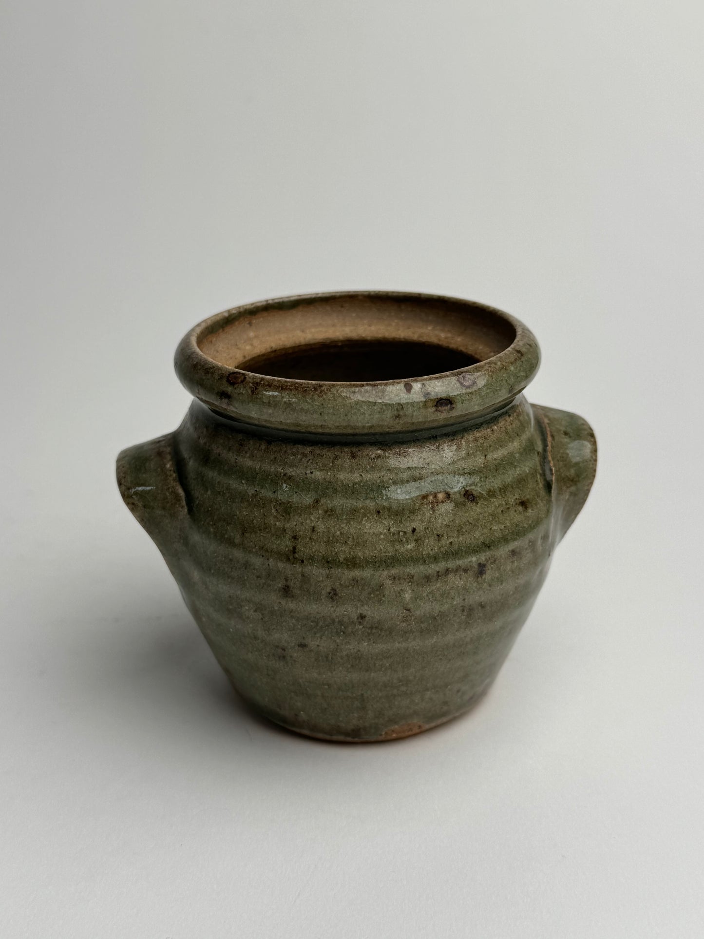 Small Sage Green Lidded Confit Pot