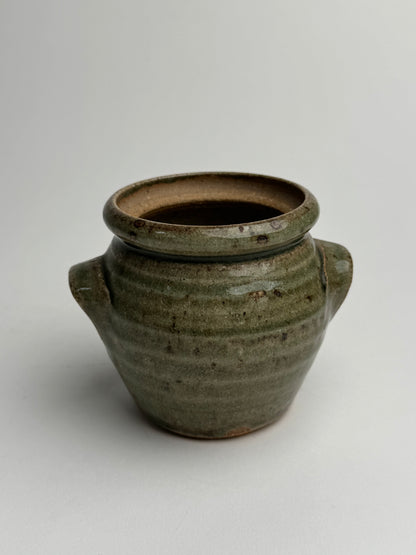 Small Sage Green Lidded Confit Pot