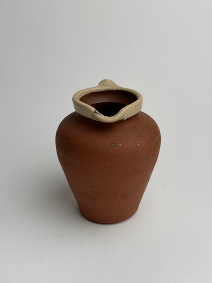 Small Terracotta Glazed Detail Jug