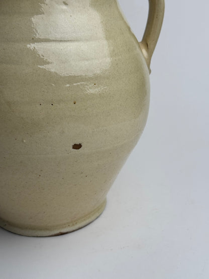 Cream/Butter Yellow Twin Handled Pot